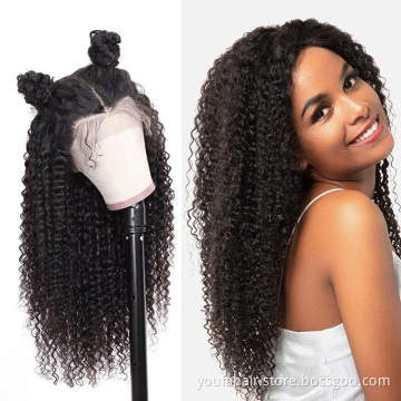 Wholesale 40 Inch Brazilian Kinky Curly Wig Pre Plucked With Baby Hair 13X4 Cuticle Aligned Virgin Human Hair HD Lace Front Wig